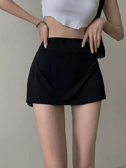 Lined Split Cargo Mini Skirt - MomyMall