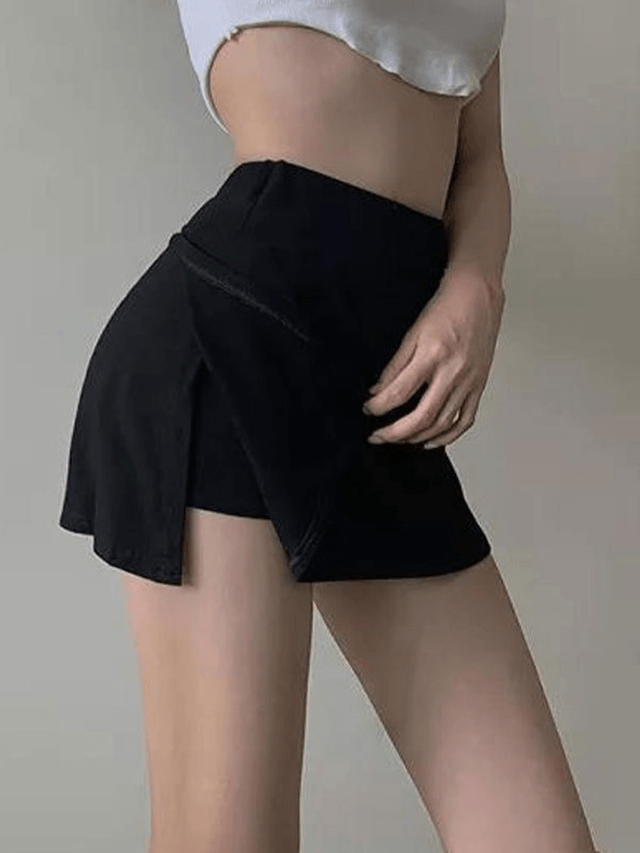 Lined Split Cargo Mini Skirt - MomyMall