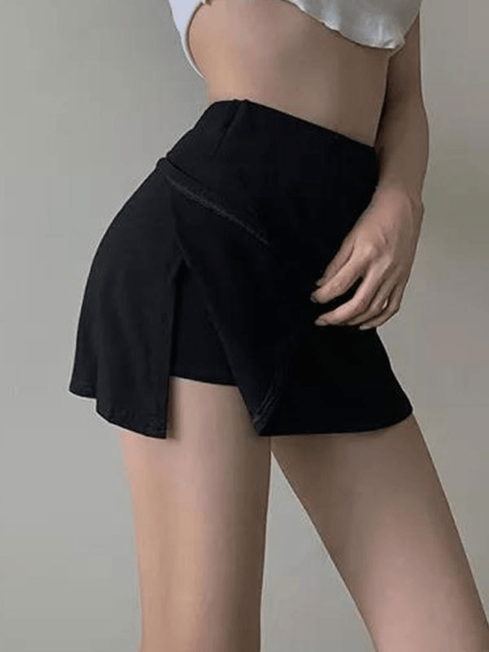 Lined Split Cargo Mini Skirt - MomyMall