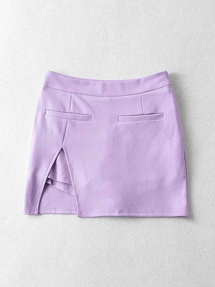 Lined Split Y2K Mini Skirt