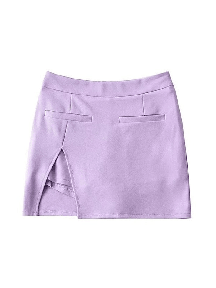 Lined Split Y2K Mini Skirt