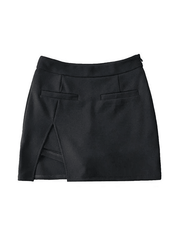 Lined Split Y2K Mini Skirt