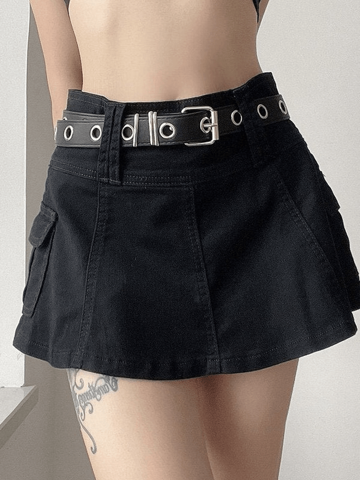 Lining Cargo Mini Skirt