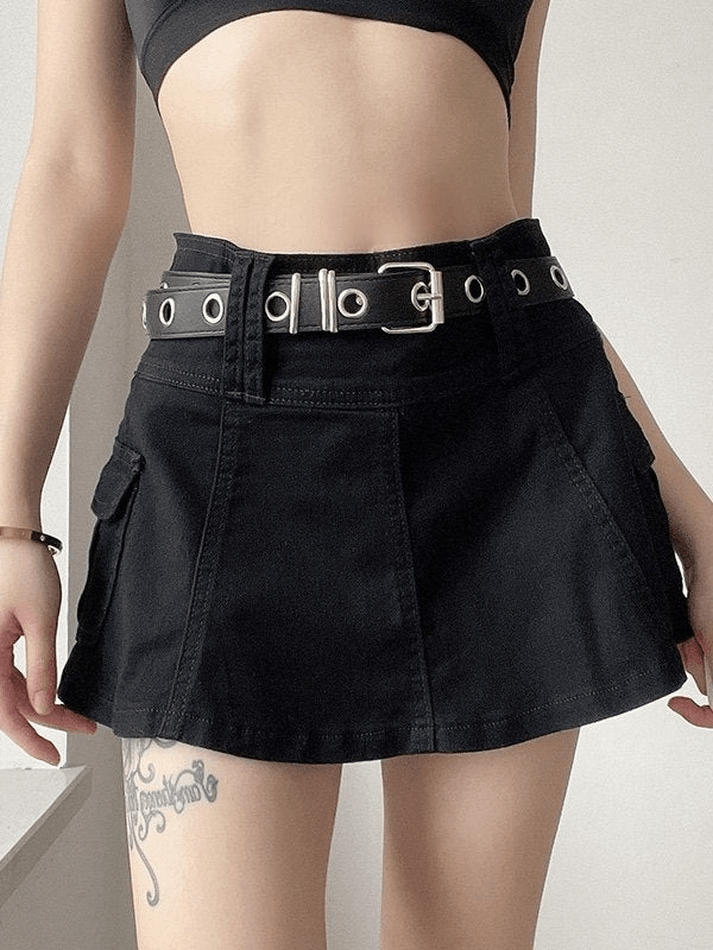 Lining Cargo Mini Skirt