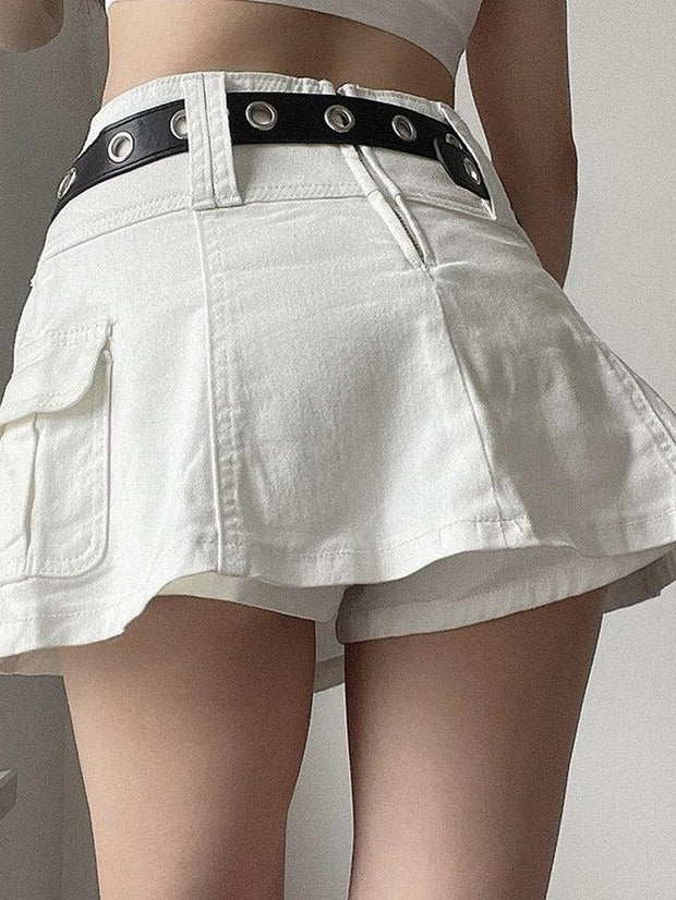 Lining Cargo Mini Skirt