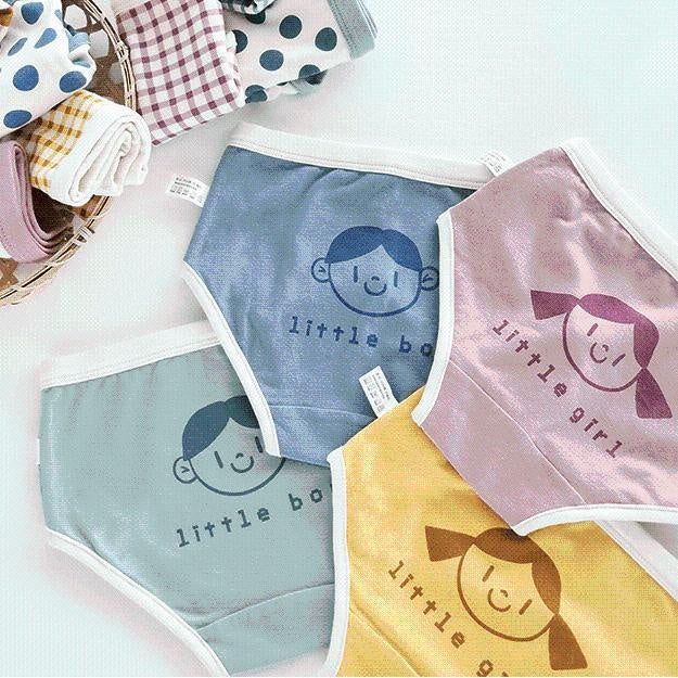 Little Boy & Girl Candy Color Underwear [Set of 3]