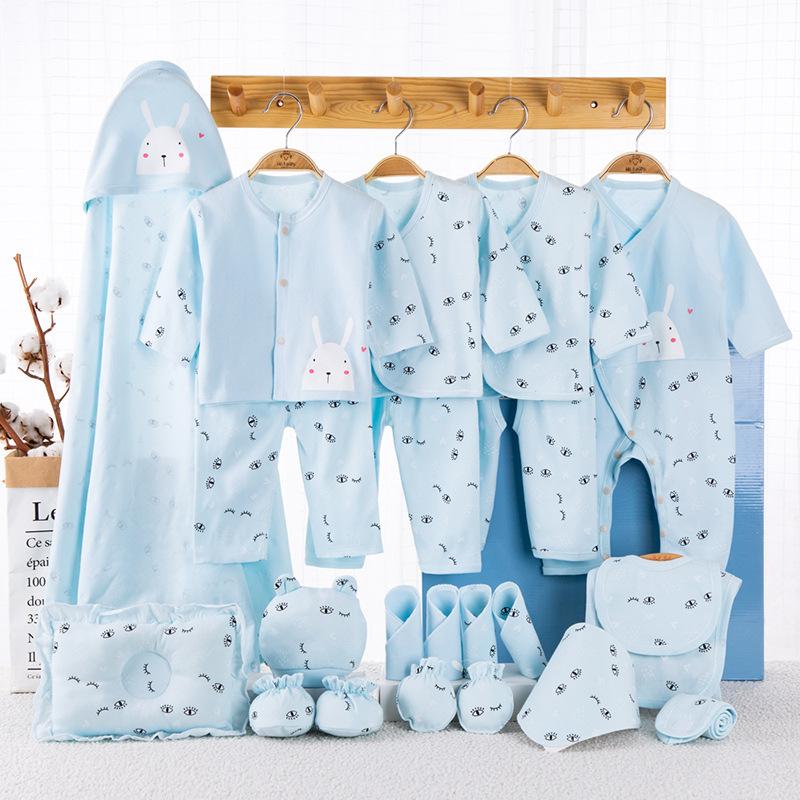 Little Bunny Newborn Baby Cotton Gift Set - MomyMall 0-6 Months / Blue