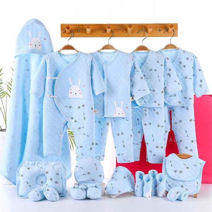 Little Bunny Newborn Baby Cotton Gift Set - MomyMall 0-6 Months / Blue Thick
