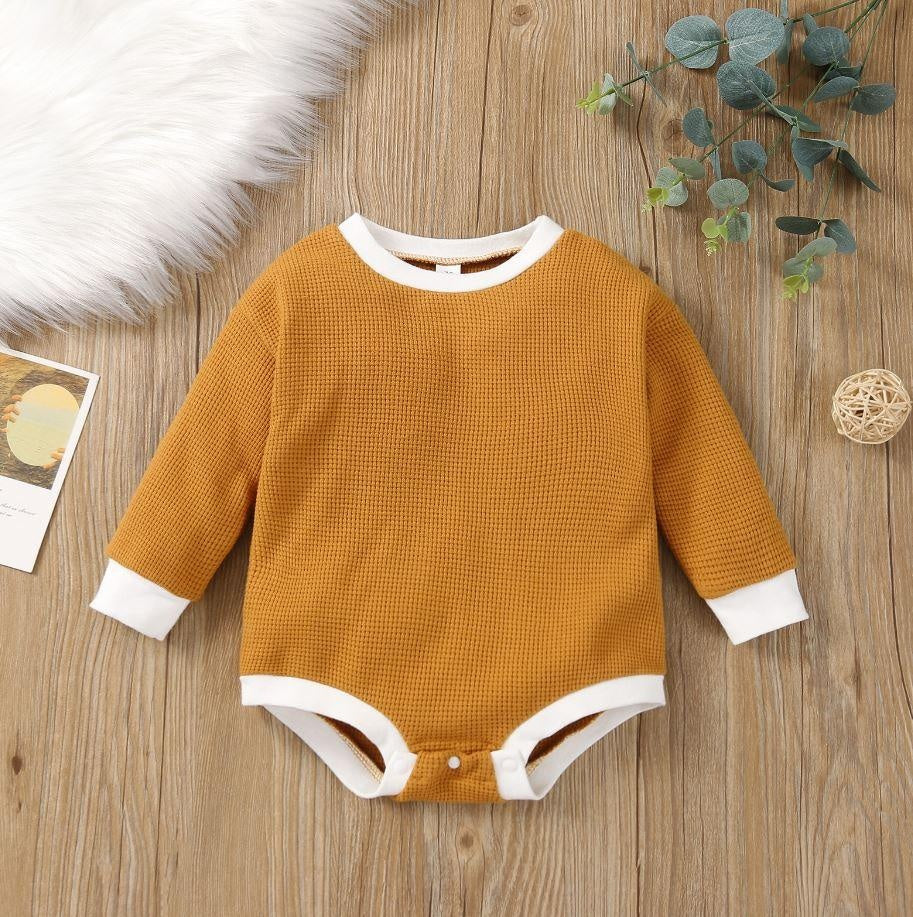 Long Sleeve Sweet Solid Onesie