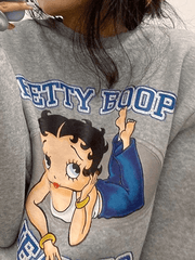 Long Sleeve Cartoon Graphic Sweatshirt - MomyMall