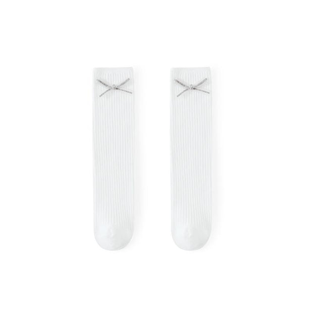 Lovely Bow Knee Socks - MomyMall White / 1-4 Years