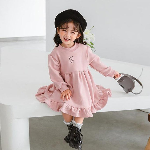 Tiny Bunny Ruffle Plush Dress - MomyMall