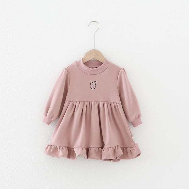 Tiny Bunny Ruffle Plush Dress - MomyMall Pink / 18-24 Months