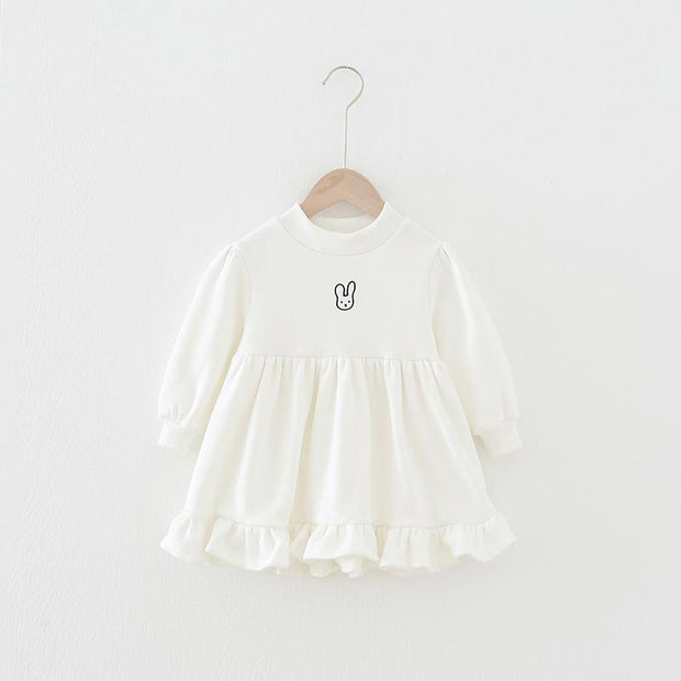 Tiny Bunny Ruffle Plush Dress - MomyMall White / 18-24 Months