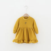 Tiny Bunny Ruffle Plush Dress - MomyMall Yellow / 18-24 Months