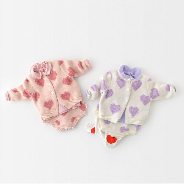 Candy Hearts Baby Knit Set - MomyMall