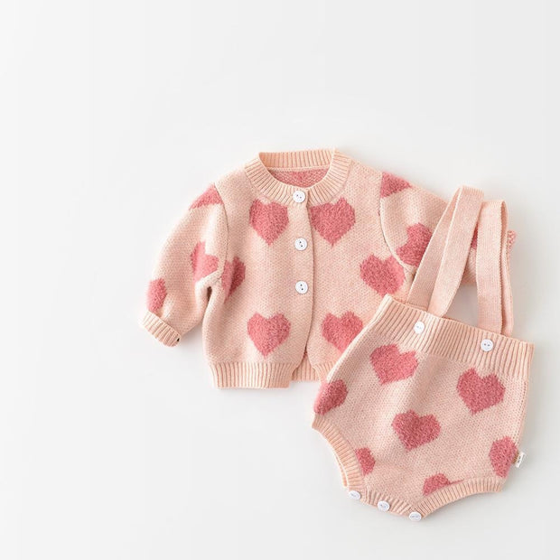 Candy Hearts Baby Knit Set - MomyMall Pink / 3-6 Months