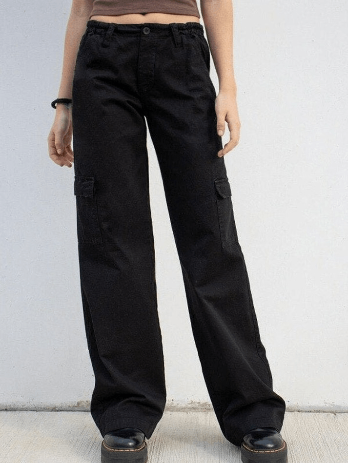 Pantalon droit taille basse Y2K