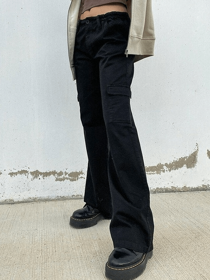 Pantalon droit taille basse Y2K