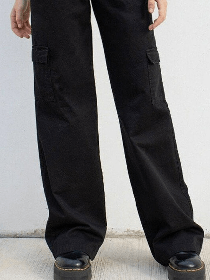 Pantalon droit taille basse Y2K