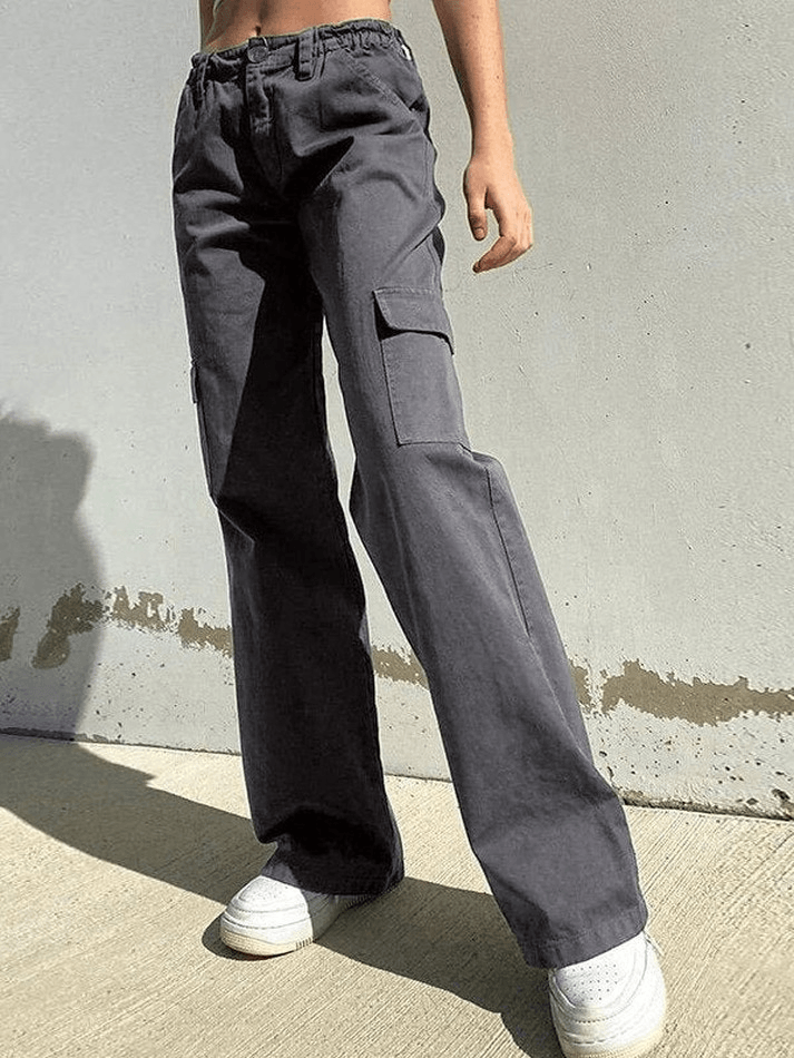 Pantalon droit taille basse Y2K