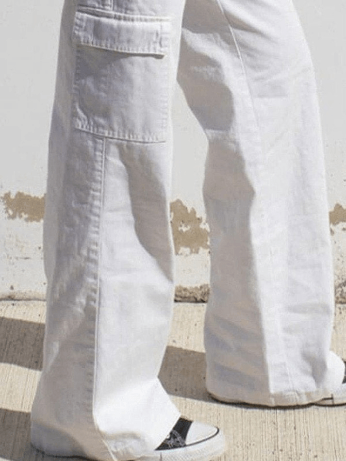 Pantalon droit taille basse Y2K