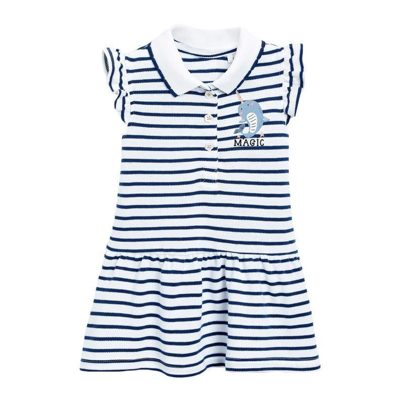 Magic Narwhal Striped Polo Dress - MomyMall 2-3 Years