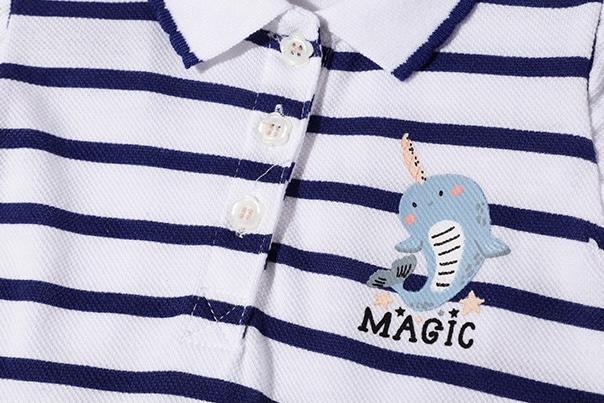 Magic Narwhal Striped Polo Dress - MomyMall