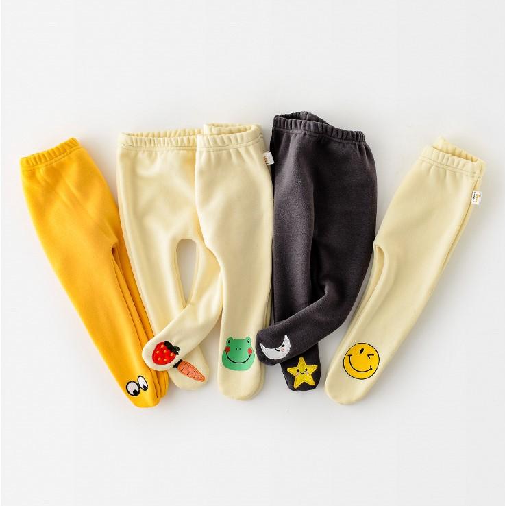 Cartoon Patch Plush Baby Leggings - MomyMall