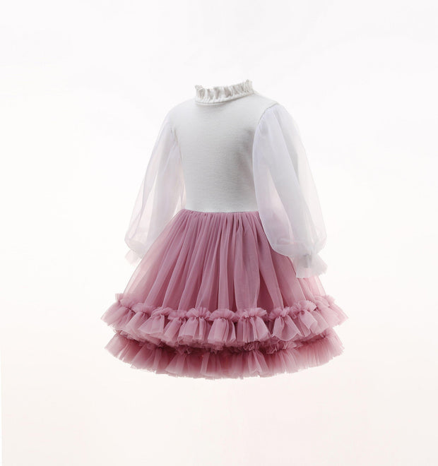 Melisa Long Sleeve Puffy Party Tutu Dress - MomyMall