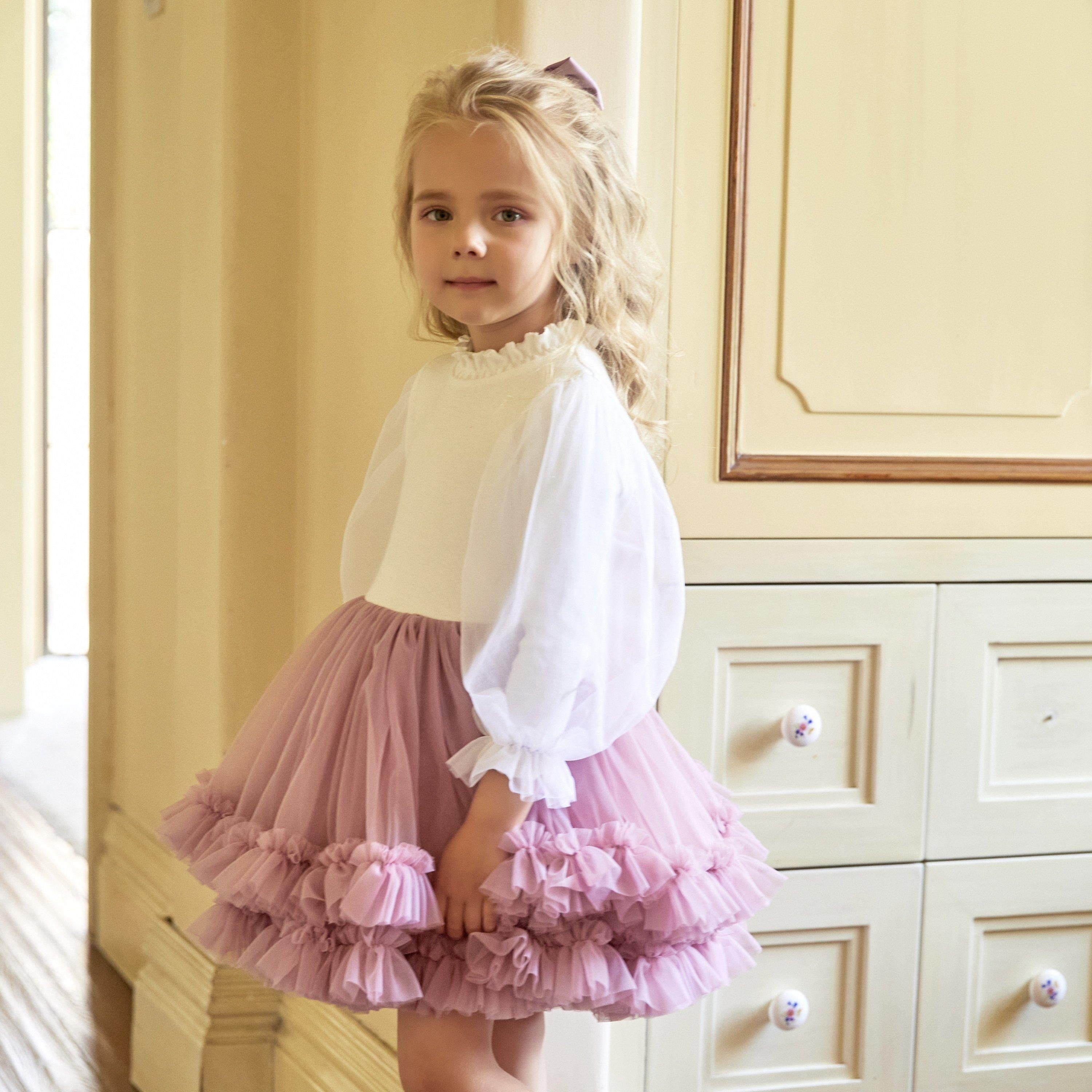 Melisa Long Sleeve Puffy Party Tutu Dress - MomyMall