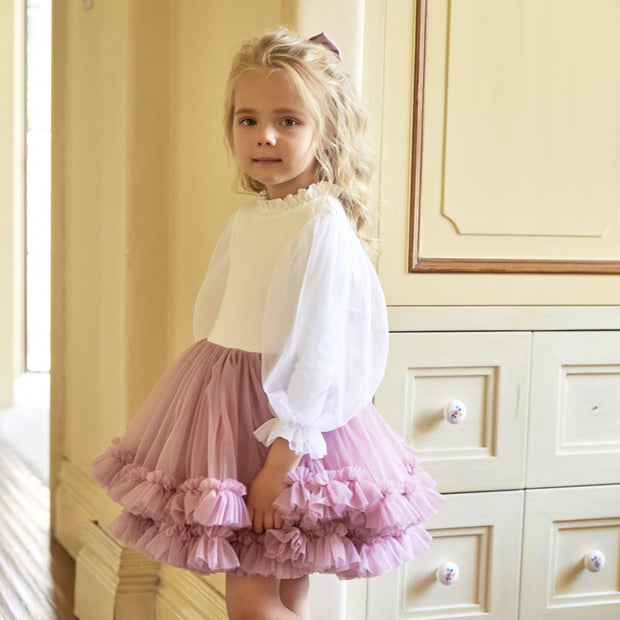 Melisa Long Sleeve Puffy Party Tutu Dress - MomyMall