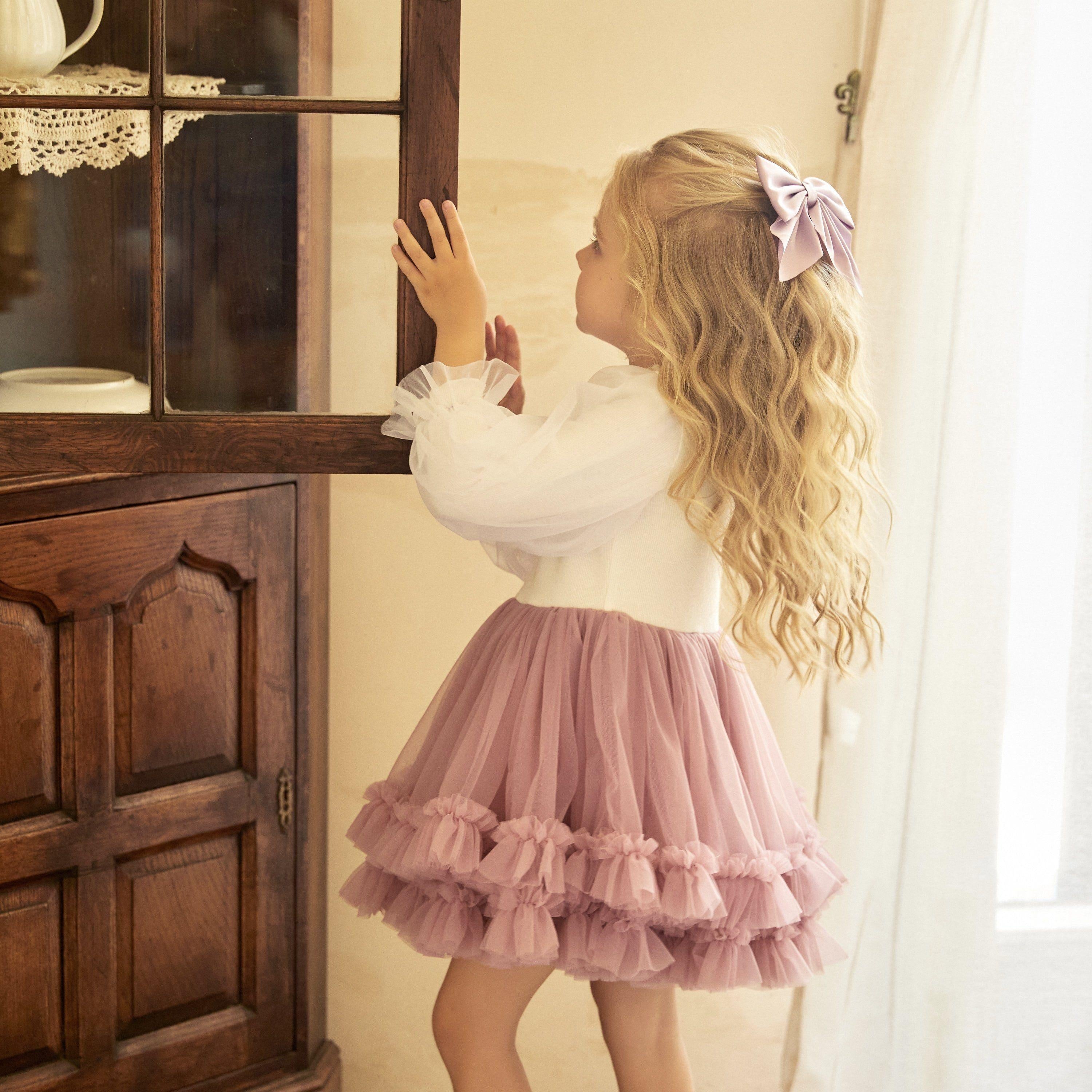 Melisa Long Sleeve Puffy Party Tutu Dress - MomyMall