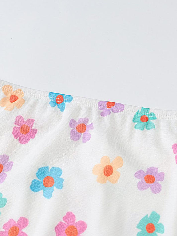 Mesh Floral Print Mini Skirt - MomyMall