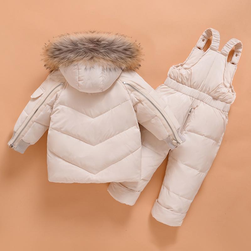 Nally Big Button Hooded 2-Piece Snowsuit Set - MomyMall