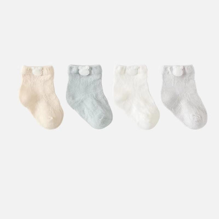 Nelley Summer Kids Socks [Set of 4] - MomyMall 0-6 Months / Bear