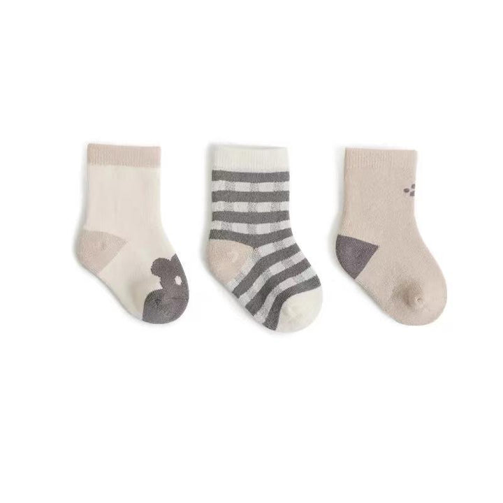 Neva Winter Socks [Set of 3] - MomyMall 0-6 Months / Grey Stripe