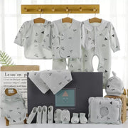 Newborn Baby Cotton Gift Set - MomyMall 18 Pieces / Green