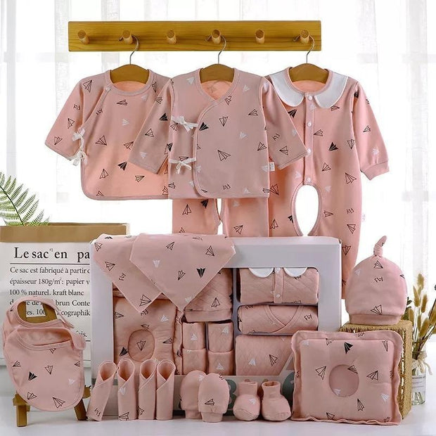 Newborn Baby Cotton Gift Set - MomyMall 18 Pieces / Pink