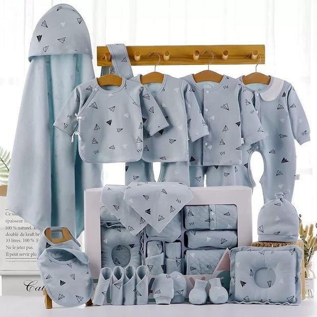 Newborn Baby Cotton Gift Set - MomyMall 22 Pieces / Blue