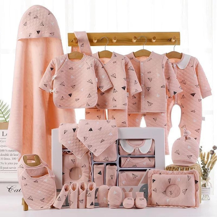 Newborn Baby Cotton Gift Set - MomyMall 22 Pieces / Pink Thick