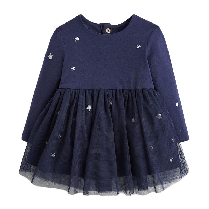 Olive Starry Night Long Sleeve Tulle Dress