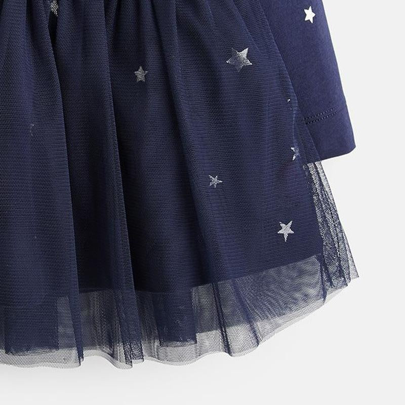 Olive Starry Night Long Sleeve Tulle Dress