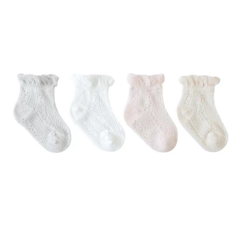 Nina Ruffle Mesh Summer Socks [Set of 4]