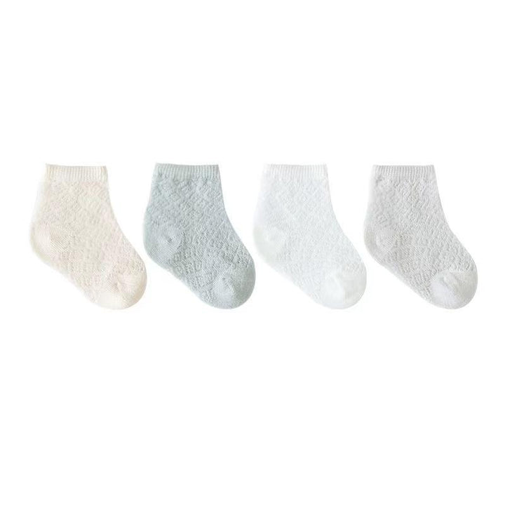 Noel Basic Mesh Summer Socks [Set of 4] - MomyMall 0-6 Months / Grid