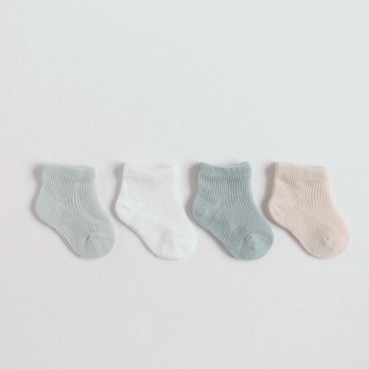 Noel Basic Mesh Summer Socks [Set of 4] - MomyMall 0-6 Months / Mesh