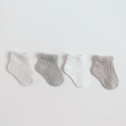 Noel Basic Mesh Summer Socks [Set of 4] - MomyMall 0-6 Months / Plaid