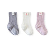 Nunu Tiny Tag Non-Slip Socks [Set of 3] - MomyMall 0-6 Months / Pink
