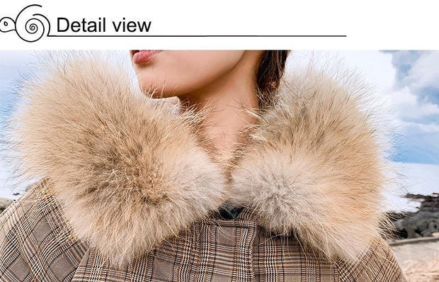 Padded Down Coat - Plus Size - Faux Fur Hood