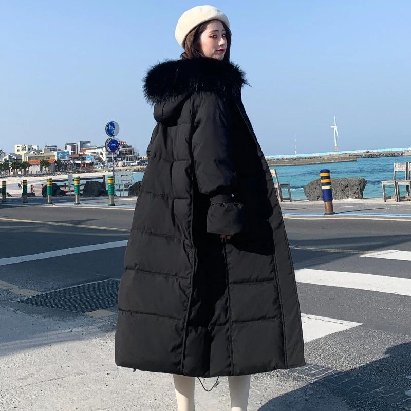 Padded Down Coat - Plus Size - Faux Fur Hood